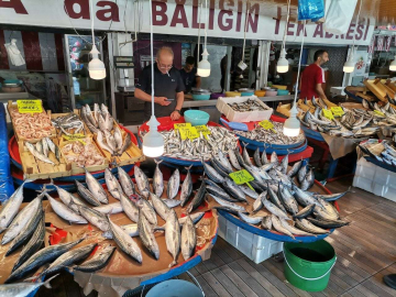 Bandırmada balık tezgahlarında yoğunluk