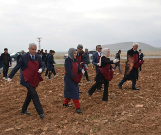 Malatyada öğrenciler buğday ekimi yaptı