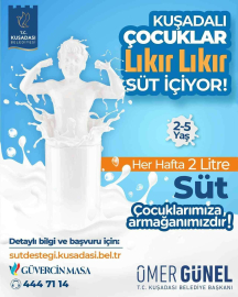 Kuşadası Belediyesinden çocuklara süt desteği